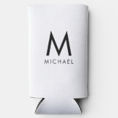 Rafraîchisseur Pour Canette Slim Modèle initial de monogramme moderne noir et blanc (Recto)