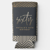 Rafraîchisseur Pour Canette Slim Modern 60th birthday simple stylish elegant script (Verso)