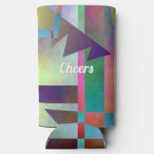 Rafraîchisseur Pour Canette Slim Modern Elemental Pattern Happy Birthday (Verso)