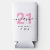 Rafraîchisseur Pour Canette Slim Moderne Elégant rose 21e anniversaire (Verso)