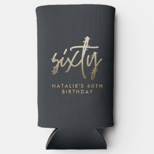 Rafraîchisseur Pour Canette Slim Moderne élégant script simple pour 60ème anniversa