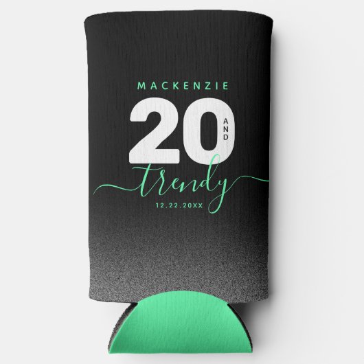 Rafraîchisseur Pour Canette Slim Moderne Mint Green 20 et tendance (Recto)