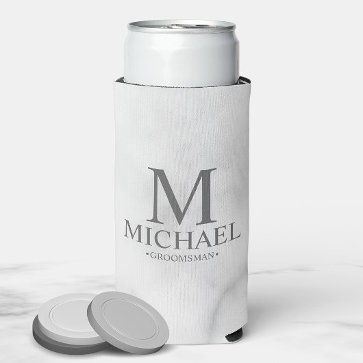 Rafraîchisseur Pour Canette Slim Moderne Personnalisé Groomsman Seltzer Can Cooler