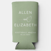Rafraîchisseur Pour Canette Slim Moderne Sage Green Mariage élégant Bière Customisé (Recto)