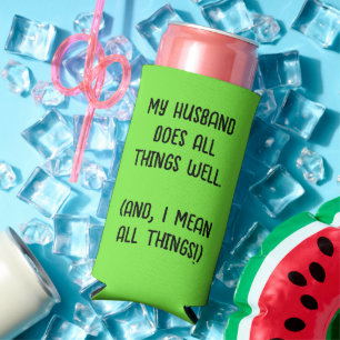 Rafraîchisseur Pour Canette Slim Mon Mari Fait Tout Bien. Vert citron