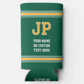 Rafraîchisseur Pour Canette Slim Monogram Personalized Text Green Yellow (Verso)