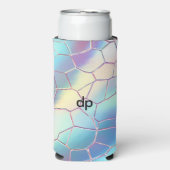 Rafraîchisseur Pour Canette Slim Monogramme Arrière - plan Holographique Foil Motif (Seltzer Recto)