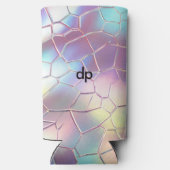 Rafraîchisseur Pour Canette Slim Monogramme Arrière - plan Holographique Foil Motif (Verso)