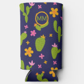 Rafraîchisseur Pour Canette Slim Monogramme Cactus amusant Personnalisé (Recto)