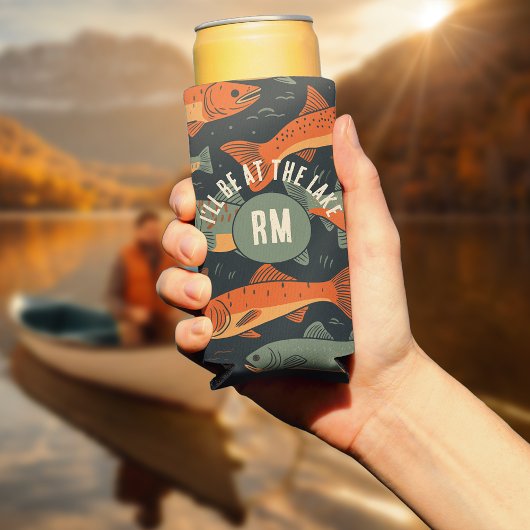 Rafraîchisseur Pour Canette Slim Monogramme de pêche à la truite