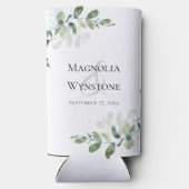 Rafraîchisseur Pour Canette Slim Monogramme Mariage Eucalyptus (Verso)