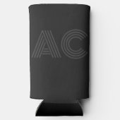 Rafraîchisseur Pour Canette Slim Monogramme moderne noir et gris (Verso)