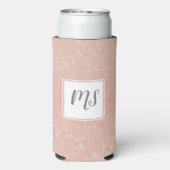 Rafraîchisseur Pour Canette Slim Monogramme pailleté rose doré initial (Seltzer Verso)