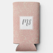 Rafraîchisseur Pour Canette Slim Monogramme pailleté rose doré initial (Verso)