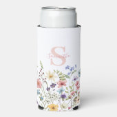 Rafraîchisseur Pour Canette Slim Monogramme rose floral botanique (Seltzer Recto)