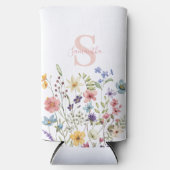 Rafraîchisseur Pour Canette Slim Monogramme rose floral botanique (Recto)