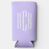 Rafraîchisseur Pour Canette Slim Monogramme simple à trois lettres pâle (Recto)