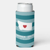 Rafraîchisseur Pour Canette Slim Montana Home State City Map - Mariage personnalisé (Seltzer Recto)