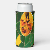 Rafraîchisseur Pour Canette Slim Mosaïque florale verte et jaune (Seltzer Recto)