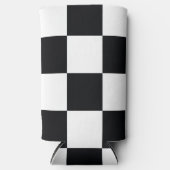 Rafraîchisseur Pour Canette Slim Motif À damiers noir et blanc (Recto)