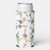 Rafraîchisseur Pour Canette Slim Motif à fond floral blanc (Seltzer Recto)