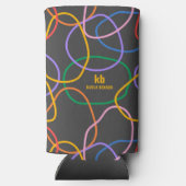 Rafraîchisseur Pour Canette Slim Motif Abstrait coloré Wavy Lines (Verso)