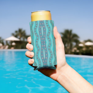 Rafraîchisseur Pour Canette Slim Motif Abstrait Dichroic Beach Glass dépoli