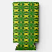 Rafraîchisseur Pour Canette Slim Motif abstrait vert et jaune (Verso)