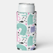 Rafraîchisseur Pour Canette Slim Motif de chats mignons (Seltzer Recto)
