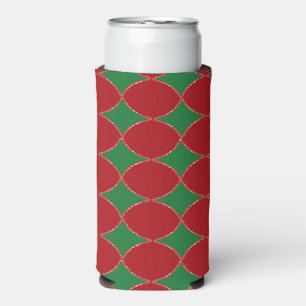 Rafraîchisseur Pour Canette Slim Motif de diamant vert et rouge