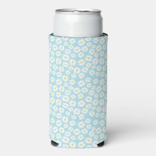 Rafraîchisseur Pour Canette Slim Motif de fleur jaune cyan blanc
