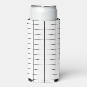 Rafraîchisseur Pour Canette Slim Motif de grille minimale vérifiée