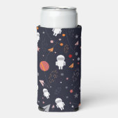 Rafraîchisseur Pour Canette Slim Motif de l'astronaute Doodle (Seltzer Recto)
