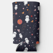 Rafraîchisseur Pour Canette Slim Motif de l'astronaute Doodle (Recto)