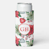 Rafraîchisseur Pour Canette Slim Motif de Noël Poinsettia (Seltzer Recto)
