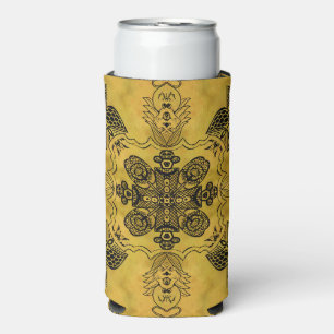 Rafraîchisseur Pour Canette Slim Motif de répétition de dessin de ligne tribal goth