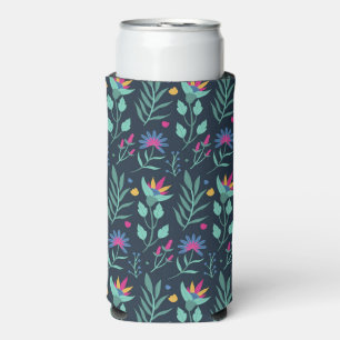 Rafraîchisseur Pour Canette Slim Motif floral exotique peint à la main-23206