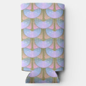 Rafraîchisseur Pour Canette Slim Motif floral rose et bleu (Verso)