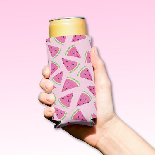 Rafraîchisseur Pour Canette Slim Motif pastèque rose
