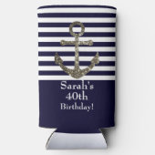 Rafraîchisseur Pour Canette Slim Nautical Sailing Ancre 40e Anniversaire (Verso)