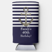 Rafraîchisseur Pour Canette Slim Nautical Sailing Ancre 40e Anniversaire (Recto)