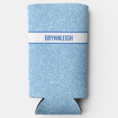 Rafraîchisseur Pour Canette Slim Navy + Faux Glitter Bleu (Recto)