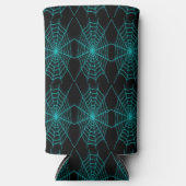 Rafraîchisseur Pour Canette Slim Neon bleu spiderweb noir (Recto)
