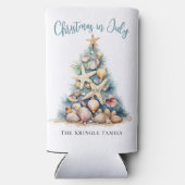 Rafraîchisseur Pour Canette Slim Noël à la plage de juillet (Verso)