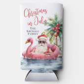 Rafraîchisseur Pour Canette Slim Noël De Plage En Juillet (Recto)