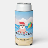 Rafraîchisseur Pour Canette Slim Noël en juillet avec SANTA CLAUS (Seltzer Recto)