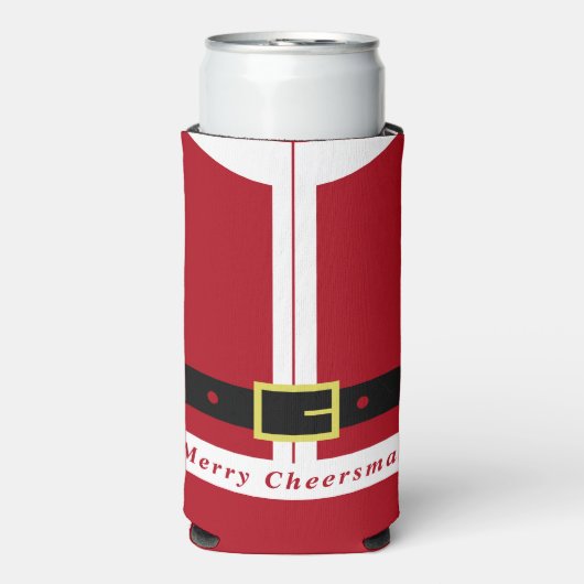 Rafraîchisseur Pour Canette Slim Noël peut refroidir Funny Santa Claus Design (Seltzer Recto)