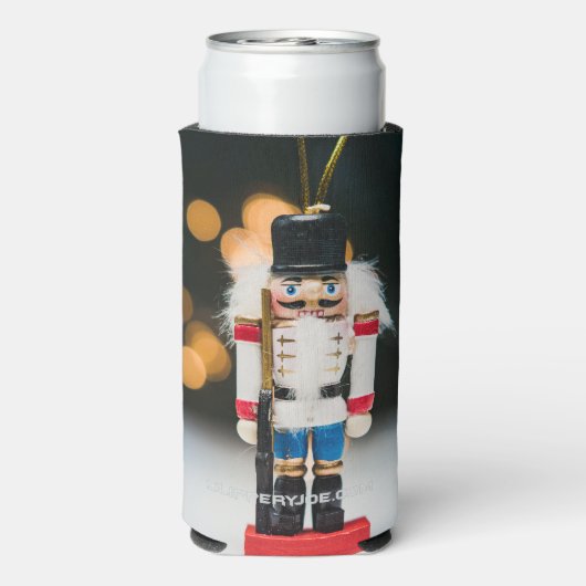 Rafraîchisseur Pour Canette Slim Noël SlipperyJoe nutcracker figurine ornement (Seltzer Verso)