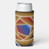 Rafraîchisseur Pour Canette Slim Noir Bleu Rouge Or Ombre Abyss Art Abstrait (Seltzer Recto)