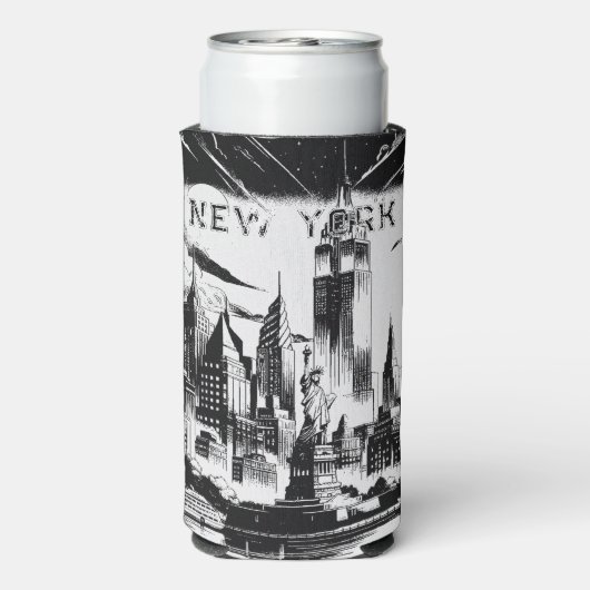 Rafraîchisseur Pour Canette Slim Noir de New York (Seltzer Verso)